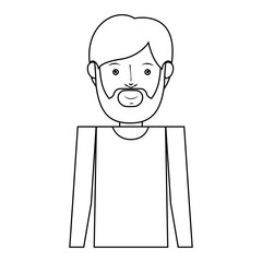 bearded man with hipster style over white background. vector illustration