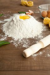 Close up view of cooking dough.