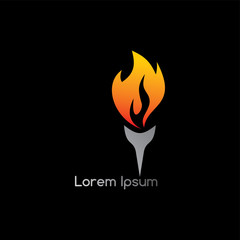 torch fire logotype