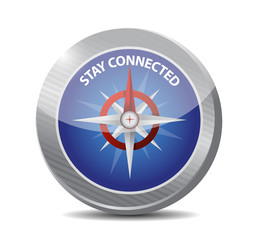 stay connected compass sign illustration