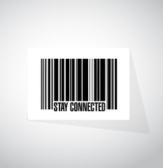 stay connected barcode sign illustration
