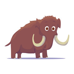 Cartoon Indian Elephant isolated on white background. Vector