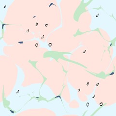 Seamless pattern with colored spots. Ebru art.