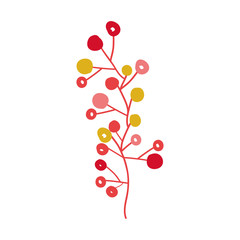 Branches with leaves icon over white background. plant natural decoration theme. colorful design. vector illustration