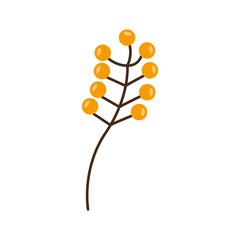 Branches with leaves icon over white background. plant natural decoration theme. colorful design. vector illustration