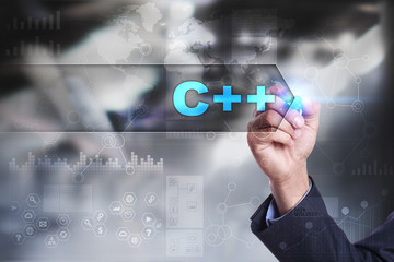 Business is drawing on virtual screen. c++ concept.