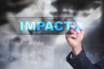 Business is drawing on virtual screen. impact concept.