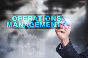 Business is drawing on virtual screen. operations management concept.