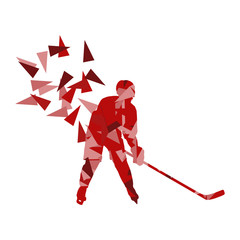 Ice hockey player vector background abstract concept made of pol