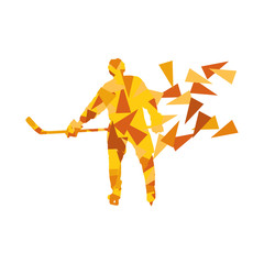 Ice hockey player vector background abstract concept made of pol