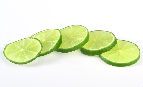 Fresh lime isolated on white background