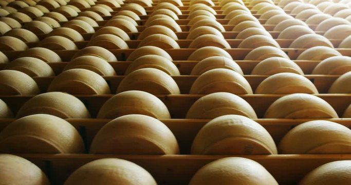 Parmesan shelves produced in the Italian tradition