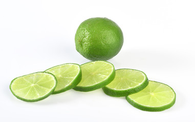 Fototapeta na wymiar Fresh lime isolated on white background