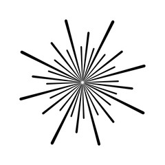 Sunburst in black and white colors  design. vector illustration