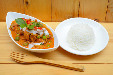 Panaeng or Meat in Spicy Coconut Cream,Thailand famous food
