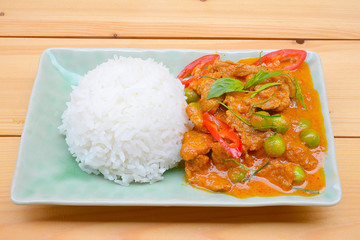Panaeng or Meat in Spicy Coconut Cream,Thailand famous food
