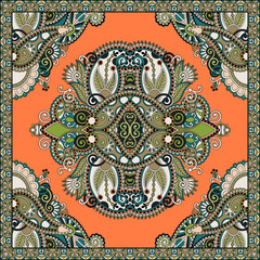 authentic silk neck scarf or kerchief square pattern design in u