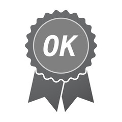 Isolated badge icon with    the text OK