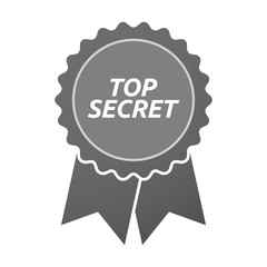 Isolated badge icon with    the text TOP SECRET