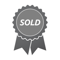 Isolated badge icon with    the text SOLD