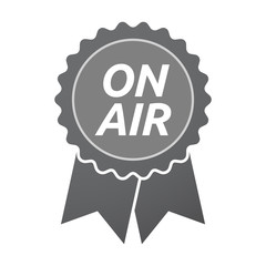 Isolated badge icon with    the text ON AIR