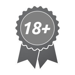 Isolated badge icon with    the text 18+