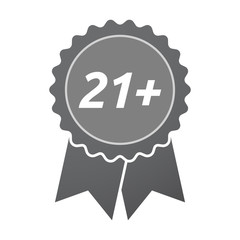 Isolated badge icon with    the text 21+