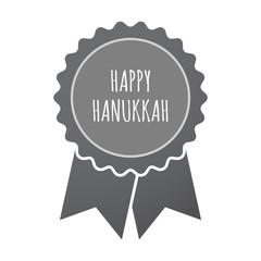 Isolated badge icon with    the text HAPPY HANUKKAH
