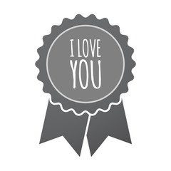 Isolated badge icon with    the text I LOVE YOU