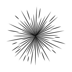 Sunburst in black and white colors  design. vector illustration