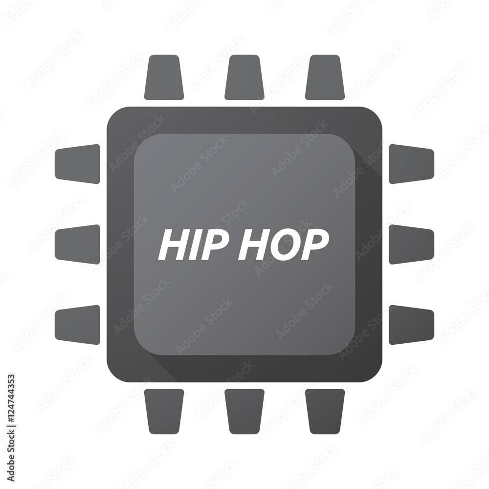 Wall mural Isolated Central Processing Unit icon with    the text HIP HOP