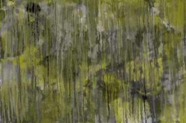 Abstract green grunge watercolor art drawing for modern wool carpet design. Watercolour wet paper technique texture background