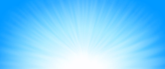 Shiny blue sunrays, cool winter sun background. - 124744758