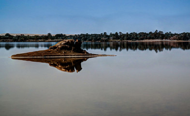 Panorama of Zaytun lake near Siwa oasis, Egypt