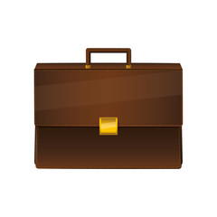 brown briefcase business accessory icon over white background. vector illustration