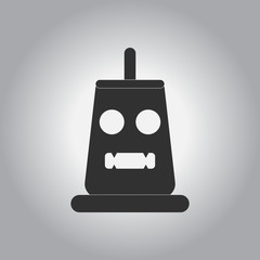 black and white Vector illustration in flat design Halloween icon pumpkin