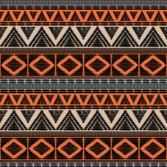 Tribal pattern vector seamless. African print with in ethnic colors. Background for fabric, wallpaper, wrapping paper and card template. - 124745707