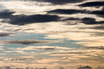 colorful dramatic sky with cloud at sunset