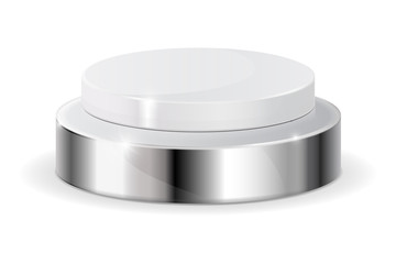 White push button with metal base