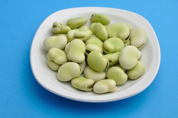 Broad beans on a plate