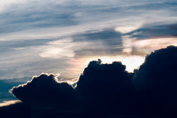 colorful dramatic sky with cloud at sunset