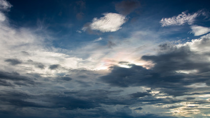 colorful dramatic sky with cloud at sunset