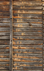 Fototapeta premium Wall of old blockhouse