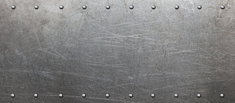 Steel plate with rivets