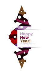 Christmas and New Year geometric paper design banner