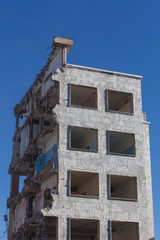 destruction, démolition immeuble, béton armé, 