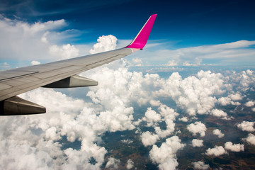 iew from airplane window to see sky on evening time.