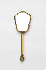 Top view image of vintage hand mirror