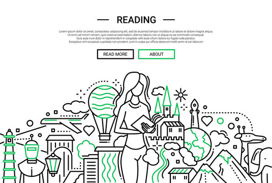 Reading - line design website banner