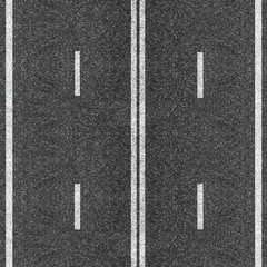 
Seamless texture of grey asphalt road with white stripes